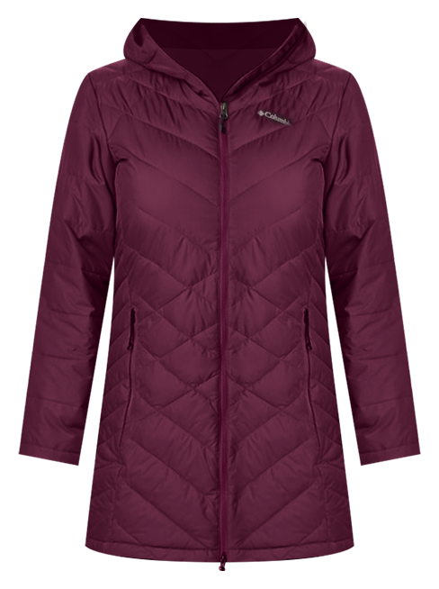 Columbia women's heavenly long best sale hooded jacket black cherry