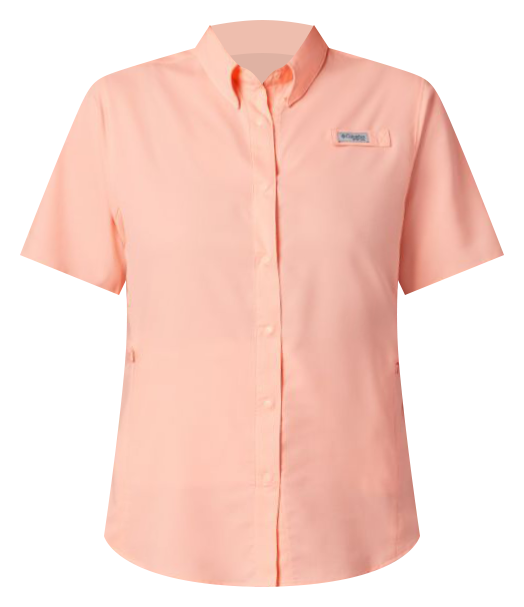 Magellan Button Up Hiking Fishing Shirt Womens Vented Short Sleeve Coral  Medium