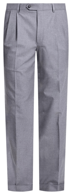 Men's Pleated Solid Classic Fit Pants