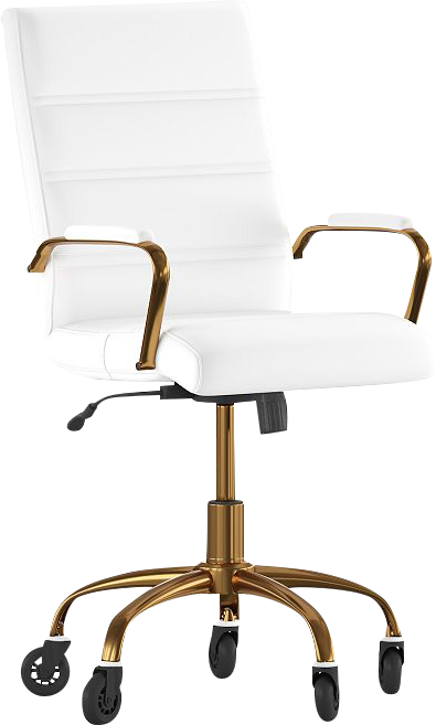 Flash furniture white best sale and gold office chair