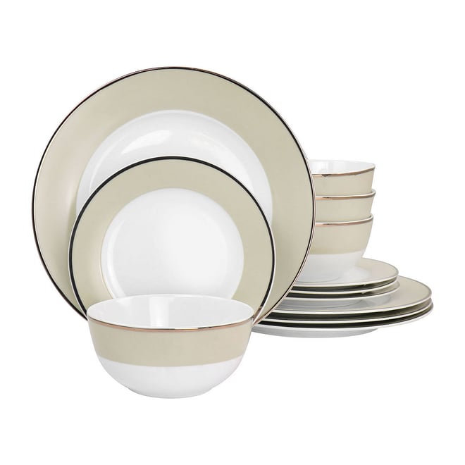 Martha Stewart 3 Piece Stoneware Bowl Set ,Beige