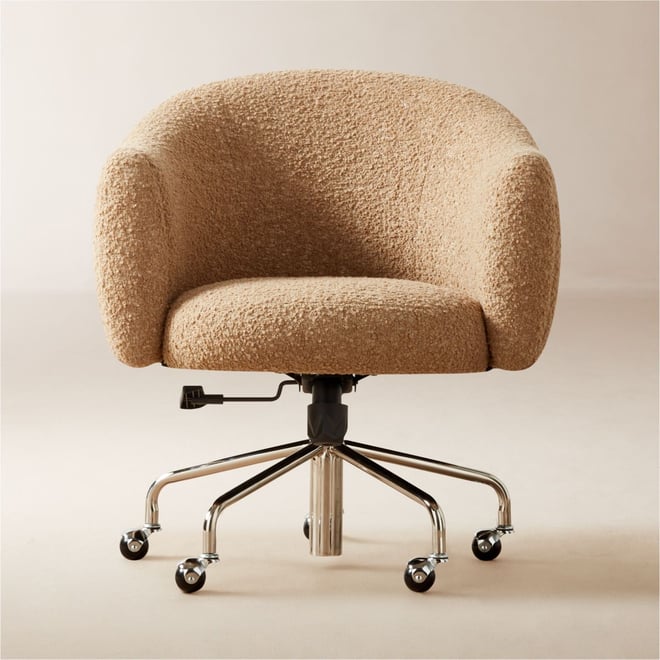 Ellessi Camel Boucle Swivel Office Chair Reviews CB2 Canada