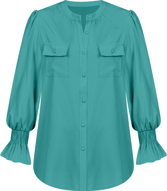 Women's Long Sleeve Y-neck Blouse