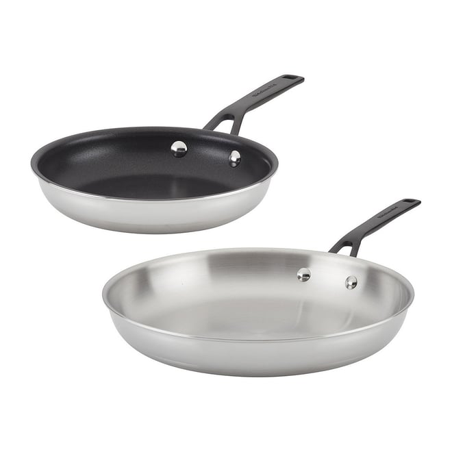 KitchenAid Stainless Steel Induction 10 Inch Stainless Frying Pan Skillet  black
