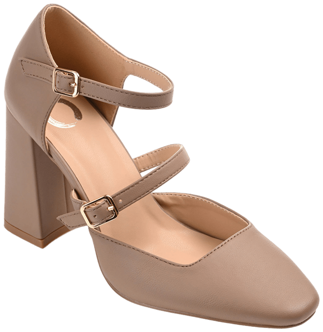 Journee Collection Womens Isadorah-Wd Square Closed Toe Block Heel Pumps