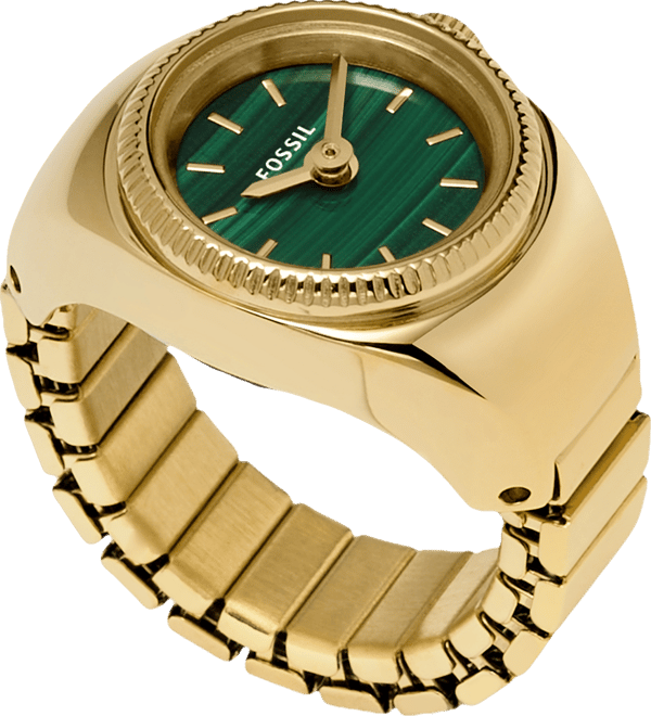 Women's Two-Hand Gold-Tone Stainless Steel Ring Watch, 15mm