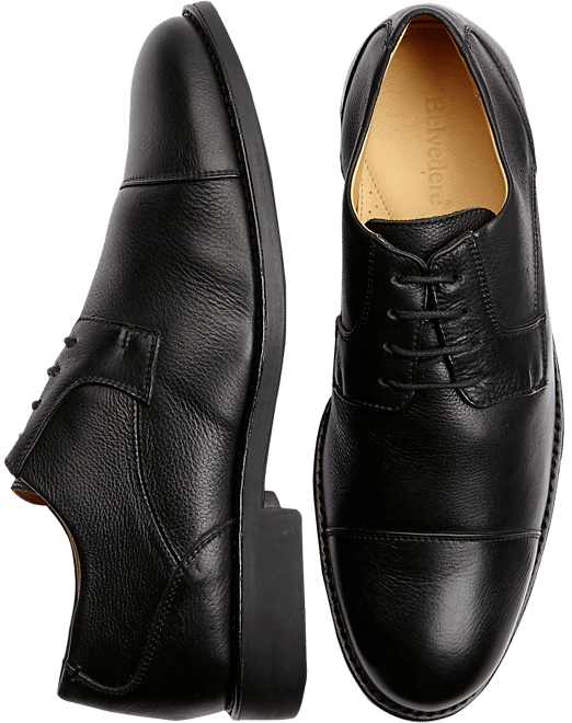 Belvedere Duke Black Leather Cap Toe Oxford Dress Shoes  Mens Size 13 EEE Wide Lace-Up Derby for Work and Formal Events