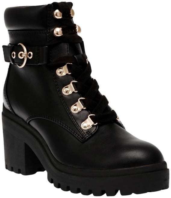 Wild Pair Women's Bridgitt Lace-Up Side-Zip Lug-Sole Booties