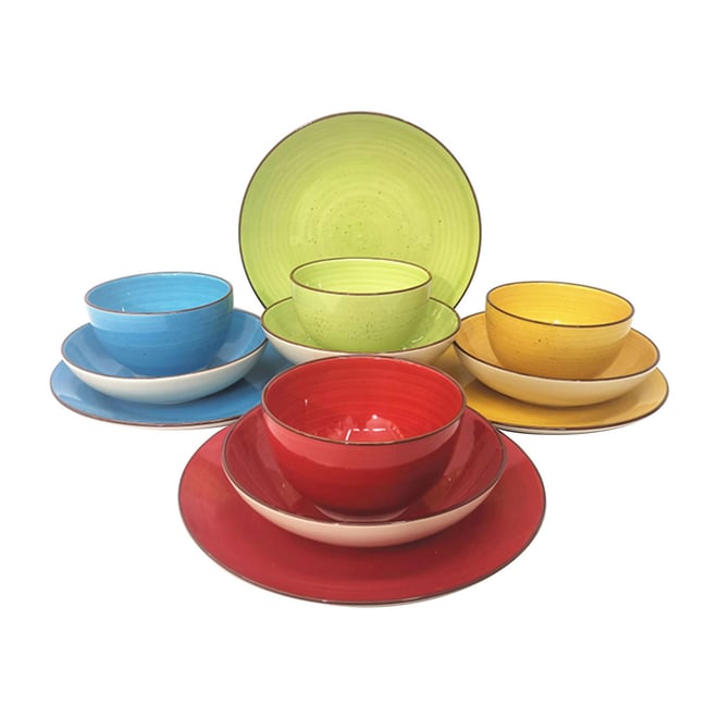 Elama Sebastian 12-pc. Stoneware Dinnerware Set 975120115M, Color