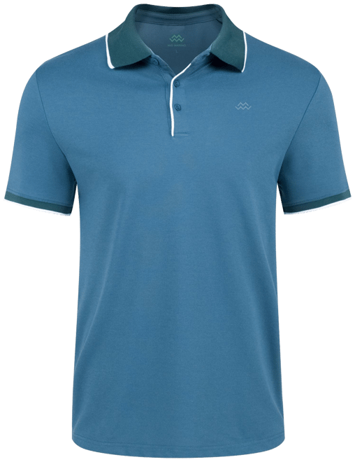 Men's Classic-Fit Cotton-Blend Pique Polo Shirt with Contrast Collar