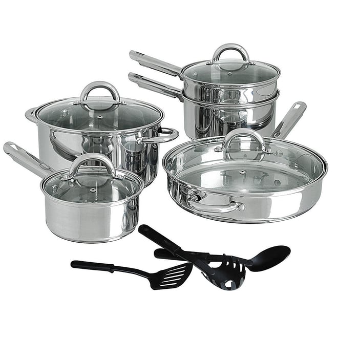 Cuisinart Contour 14-pc. Stainless Steel Cookware Set With Tools, Color:  Stainless Steel - JCPenney