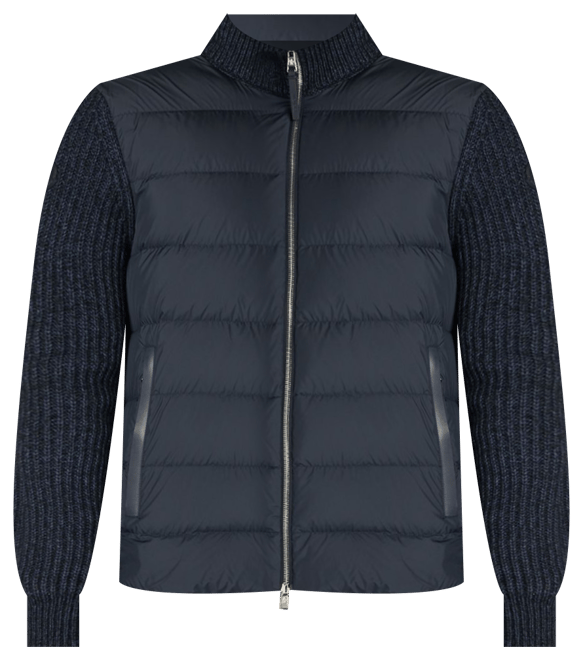 Moncler Mixed Media Zip Front Jacket