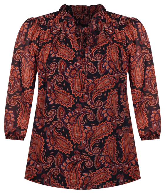 Petite 3/4 Sleeve Chiffon Blouse