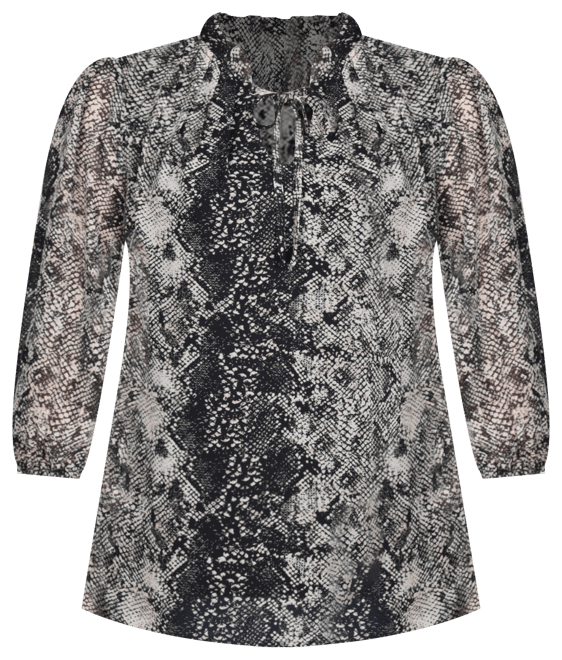 Petite 3/4 Sleeve Chiffon Blouse