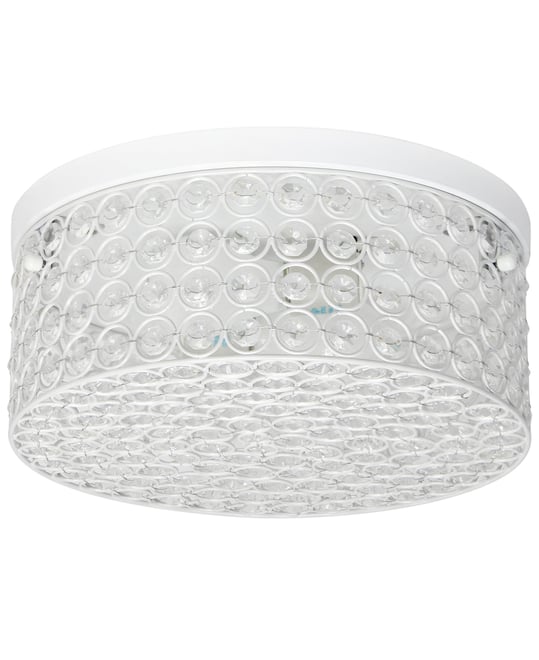 Elegant Designs Elipse Crystal 2 Light Round Ceiling Flush Mount