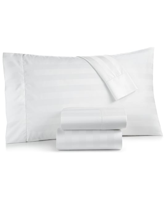 1.5" Stripe 550 Thread Count 100% Cotton 3-Pc. Sheet Set, Twin Xl, Exclusively at Macy's