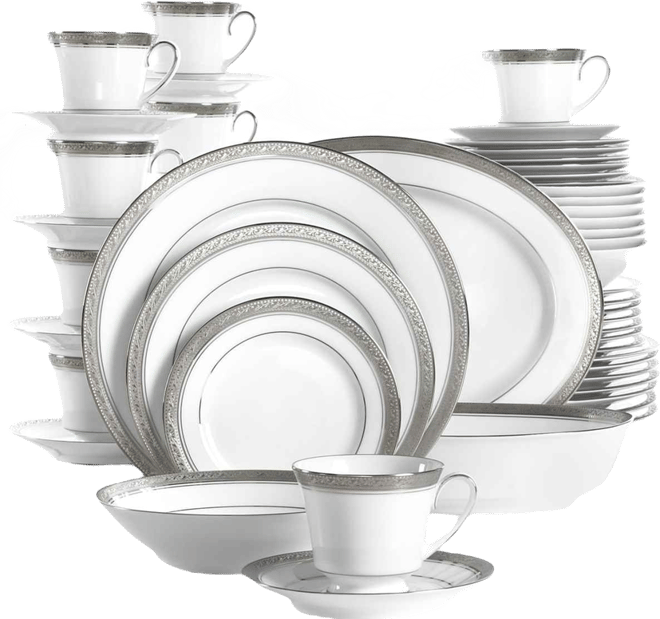 Crestwood Platinum 50 Pc. Dinnerware Set, Service for 8