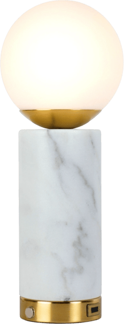 Aspen 14.5" Dimmable Led Marble Table Lamp with Usb Port