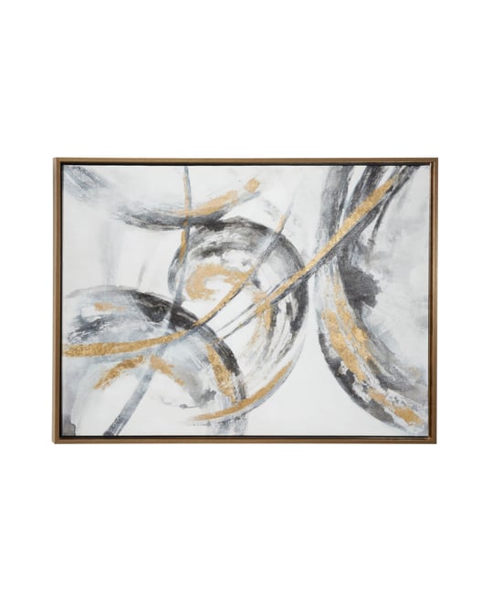 by Cosmopolitan Gold Contemporary Abstract Canvas Wall Art, 30" x 40"