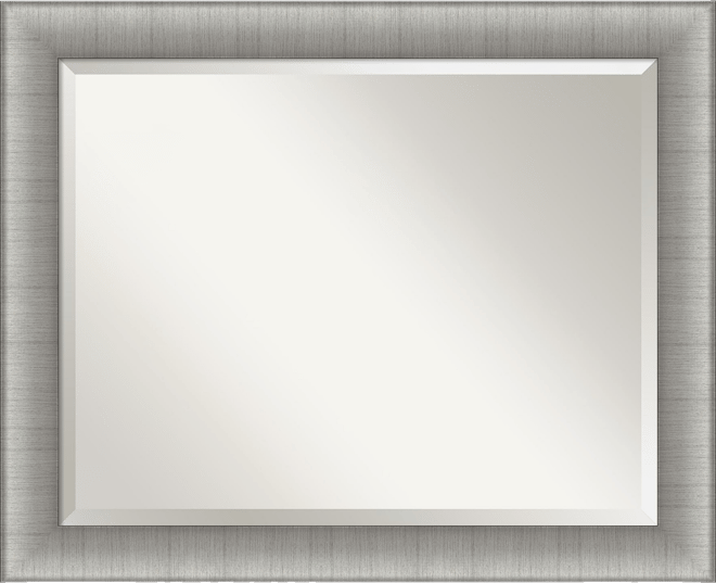 Elegant Brushed Framed Bathroom Vanity Wall Mirror, 32.75" x 26.75"