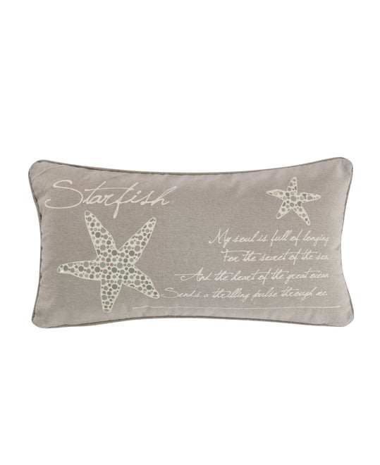 Kailua Starfish Script Decorative Pillow, 12" x 14"