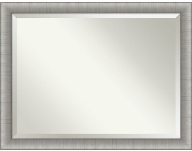 Elegant Brushed Framed Bathroom Vanity Wall Mirror, 44.75" x 34.75"