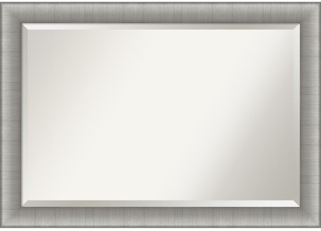 Elegant Brushed Framed Bathroom Vanity Wall Mirror, 40.75" x 28.75"
