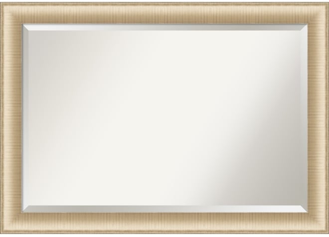 Elegant Brushed Honey Framed Bathroom Vanity Wall Mirror, 40.75" x 28.75"