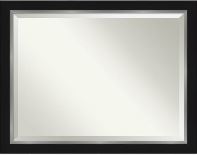 Eva Silver-tone Framed Bathroom Vanity Wall Mirror, 45.25" x 35.25"