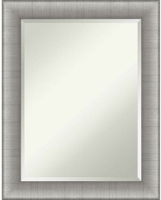 Elegant Brushed Framed Bathroom Vanity Wall Mirror, 22.75" x 28.75"