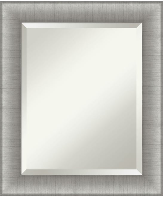 Elegant Brushed Framed Bathroom Vanity Wall Mirror, 20.75" x 24.75"