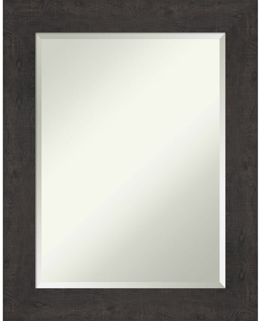 Rustic Plank Framed Bathroom Vanity Wall Mirror, 23.38" x 29.38"