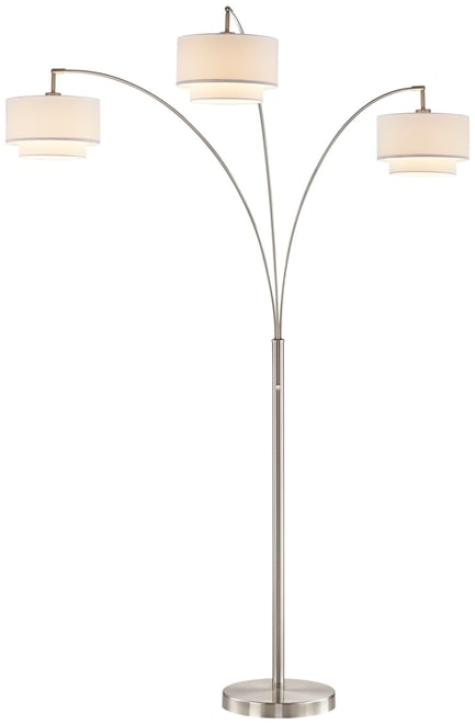 Lumiere Iii 80" Led Arched Floor Lamp Double Layer Shade with Dimmer