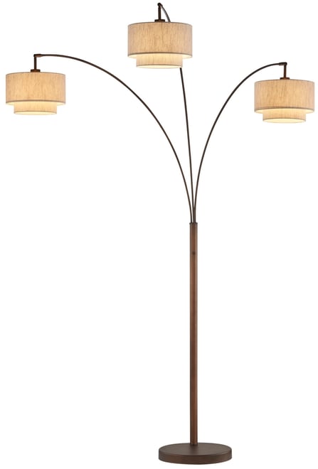Lumiere Iii 80" Led Arched Floor Lamp Double Layer Shade with Dimmer