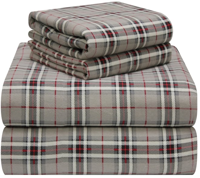 Plaid Flannel Sheet Set, King
