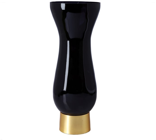 Glass Vase with Gold Tone Base
