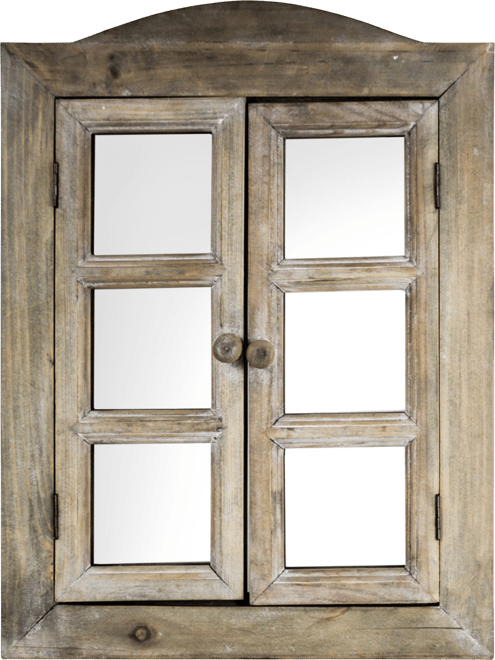 American Art Decor Rustic Window Shutter Wall Vanity Mirror