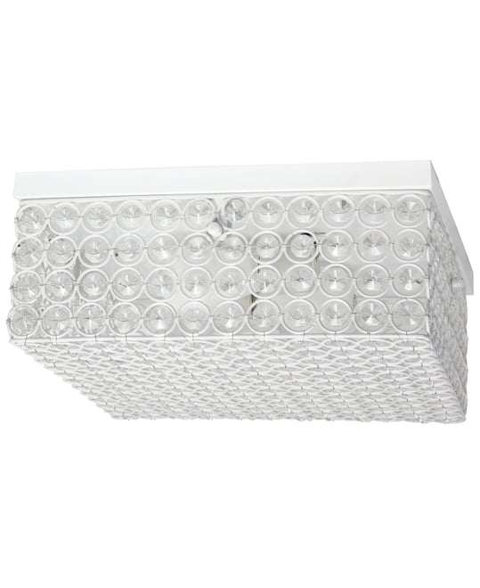 Elegant Designs Elipse Crystal 2 Light Square Ceiling Flush Mount