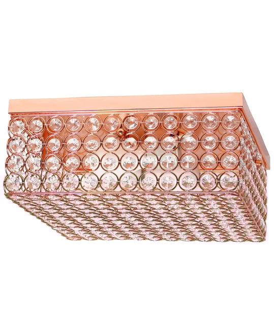 Elegant Designs Elipse Crystal 2 Light Square Ceiling Flush Mount