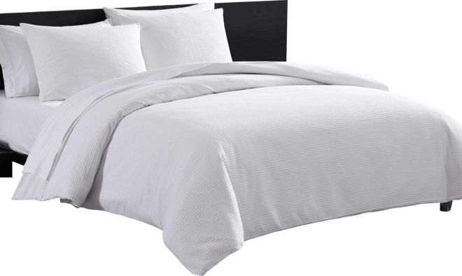 Waffle Pique Cotton 3 Piece Comforter Set, King