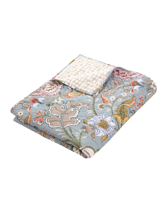 Angelica Spring Jacobean Floral Quilted Throw, 50" x 60"