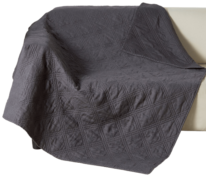 Washed Linen Reversible Quilted Throw, 50" x 60"