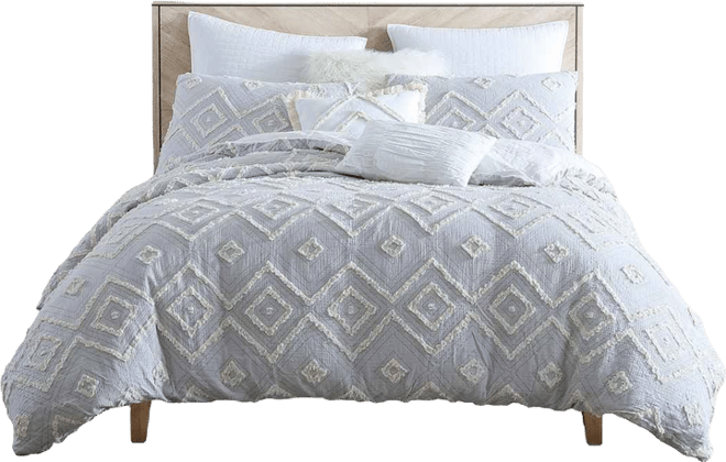 Astonishing Rukai Clip Jacquard Gauze 5 Piece Comforter Set, King/California King