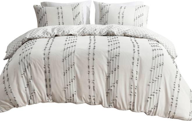 Kara Jacquard 3-Pc. Duvet Cover Set, King/California King