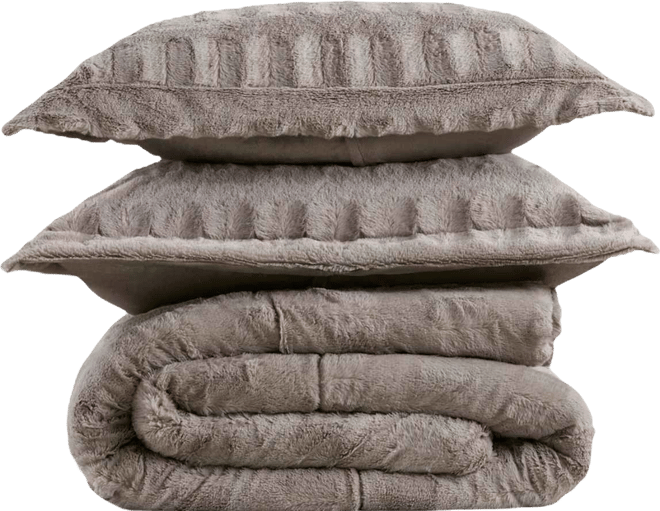 Gia Faux-Fur 3-Pc. Comforter Set, King/California King