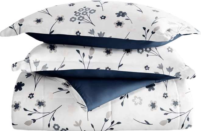 Forget Me Not Reversible Comforter Set, King/California King