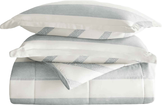 Distressed Stripe Reversible 3-Pc. Comforter Set, King/California King