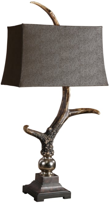 Dark Shade Stag Horn Table Lamp