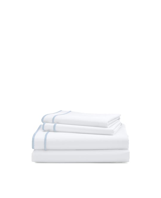 Spencer 300 Thread Count Sateen Border Sheet Set, Queen