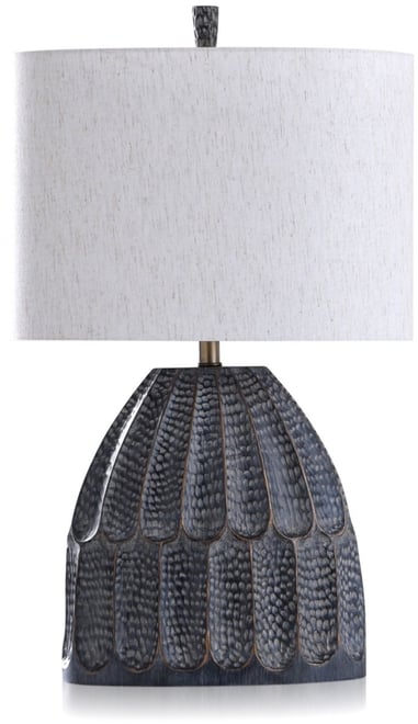 Transitional Black Hammered Texture Molded Table Lamp